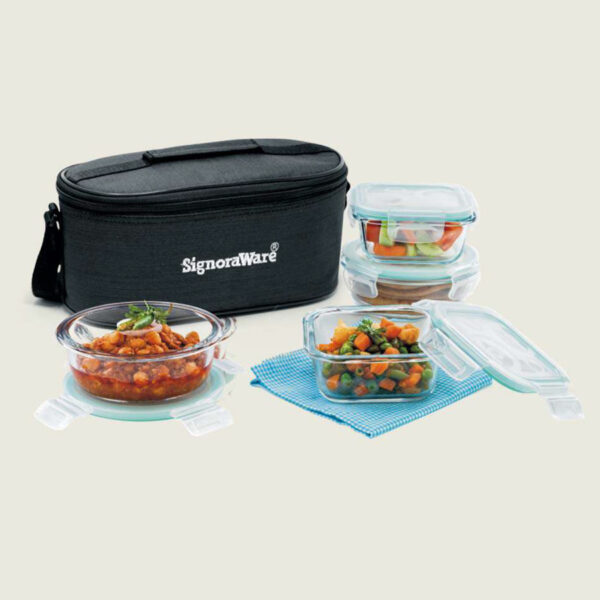 Signoraware Double Decker Glass Lunch Box