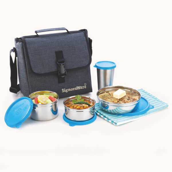 Signoraware_Tote Bag steel Lunch Box