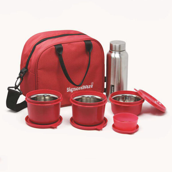 Signoraware_MS Steel Lunch Box with Bottle