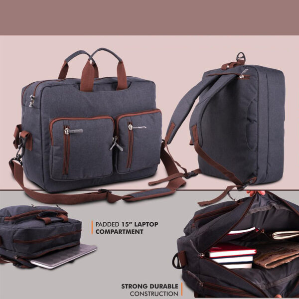 Castilla Milano - Coco Convertible Sling Laptop Bag | Can be used as a backpack | Dual tone finish | Separate laptop space