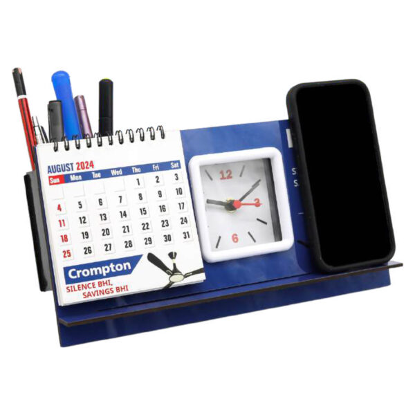 TABLE CLOCK WITH CALENDER AND MOBILE STAND