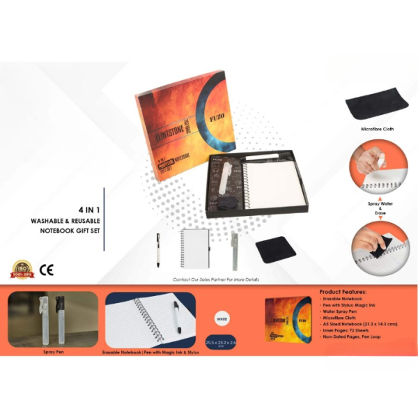 4 in 1: Washable & Reusable Notebook Gift Set